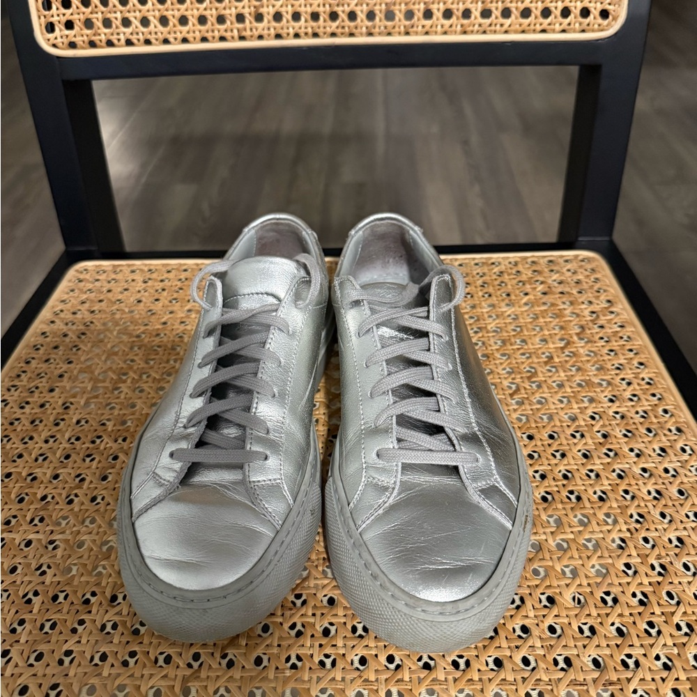 Common Projects Metallic Silver Women's Sneakers